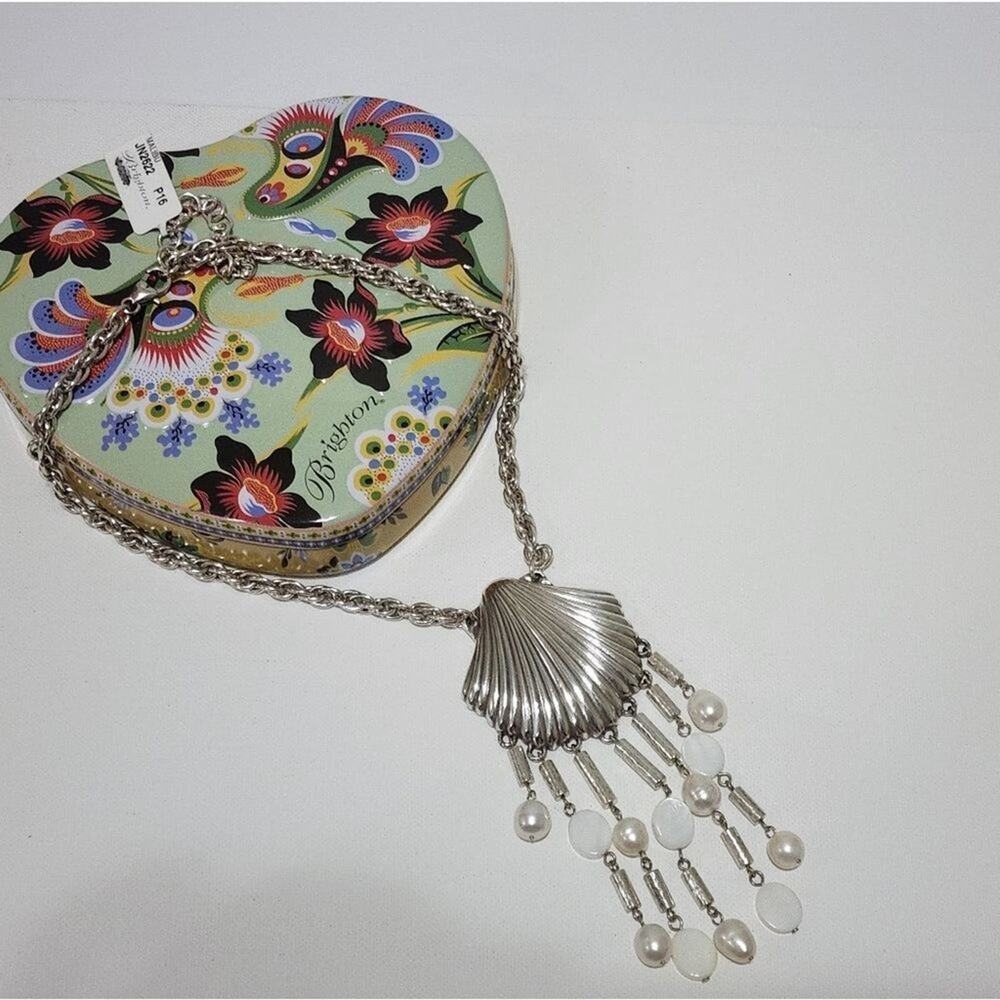 Brighton Malibu‎ pearl tassel Seashell necklace new!!!!